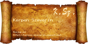 Kerpen Szeverin névjegykártya
